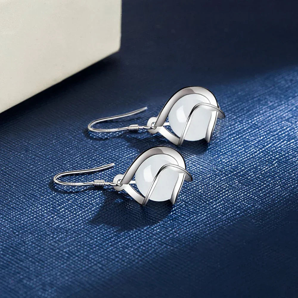 The Crystal Falls Zircon Drop Earrings in 925 Sterling Silver
