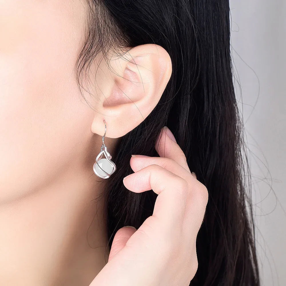 The Crystal Falls Zircon Drop Earrings in 925 Sterling Silver