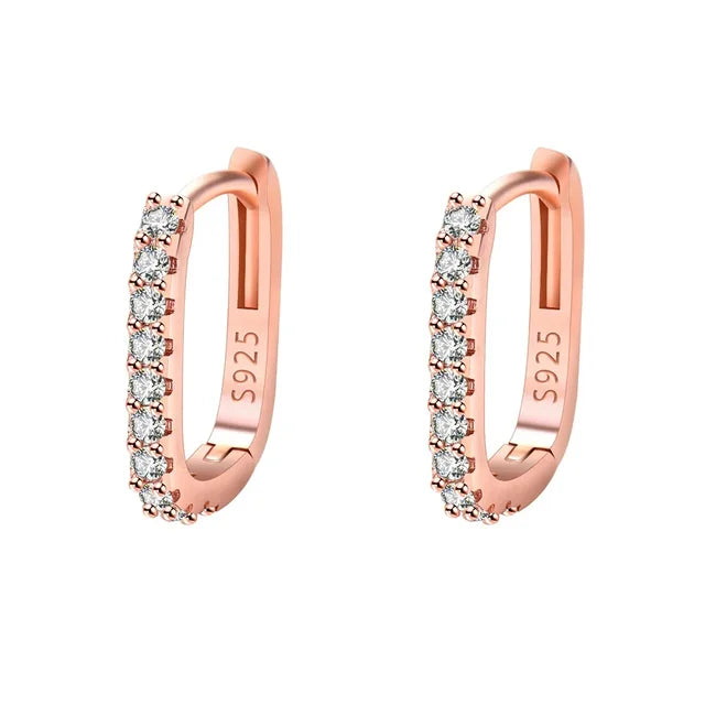 The Luxe Zircon Hoop Earrings in 925 Sterling Silver