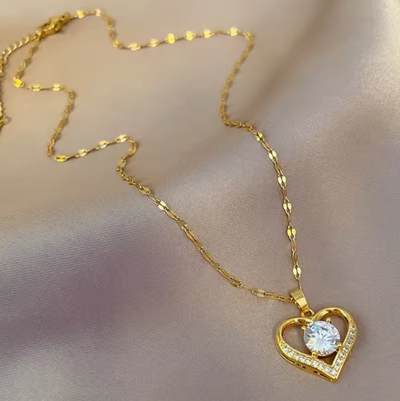 The Heart of Elegance Gem Pendant Necklace
