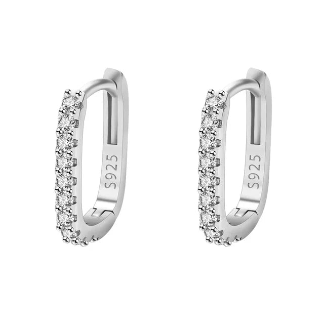 The Luxe Zircon Hoop Earrings in 925 Sterling Silver