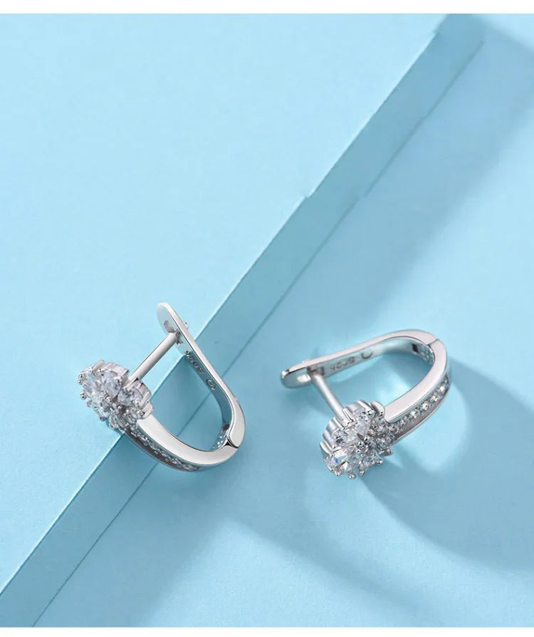 The Bloom Zirconia Flower Earrings in Sterling Silver