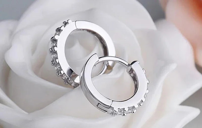 The Luxe Zircon Hoop Earrings in 925 Sterling Silver