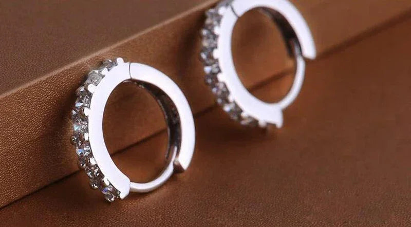 The Luxe Zircon Hoop Earrings in 925 Sterling Silver