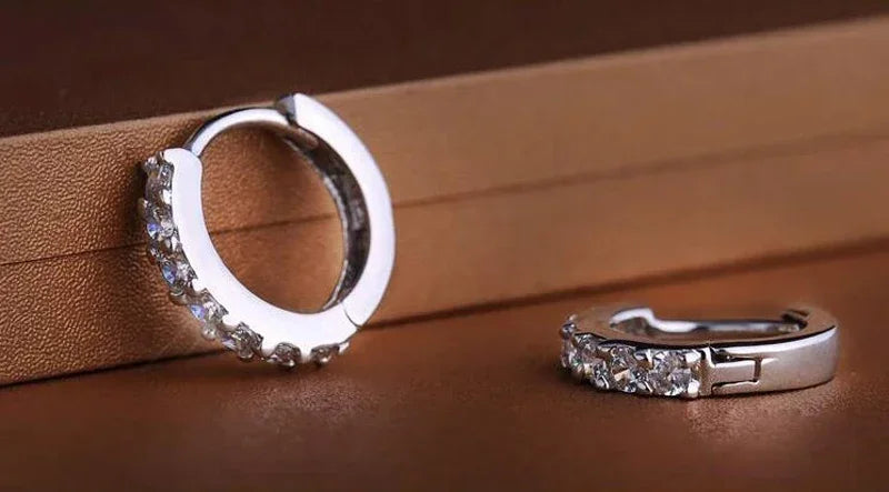 The Luxe Zircon Hoop Earrings in 925 Sterling Silver