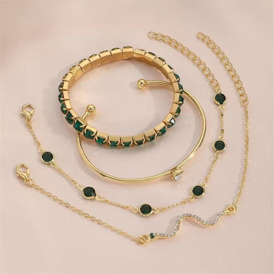 The Serpentine Green Gemstone Bangle