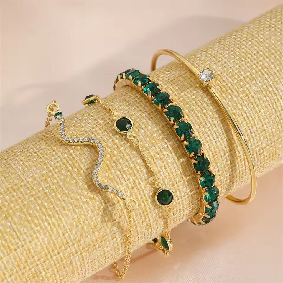 The Serpentine Green Gemstone Bangle