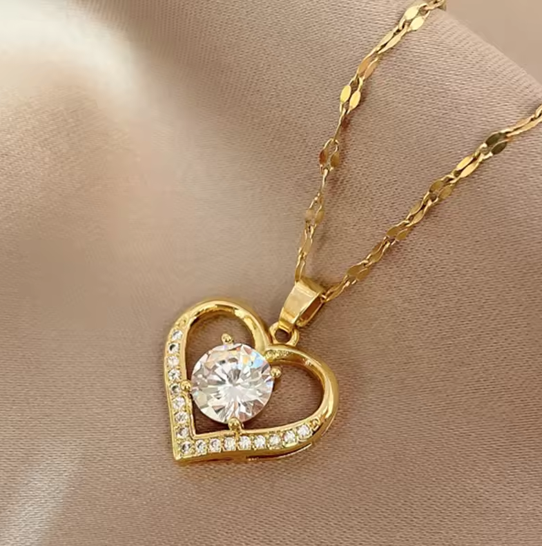 The Heart of Elegance Gem Pendant Necklace