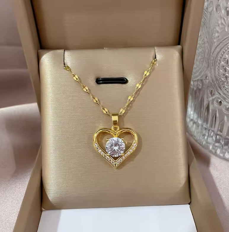 The Heart of Elegance Gem Pendant Necklace