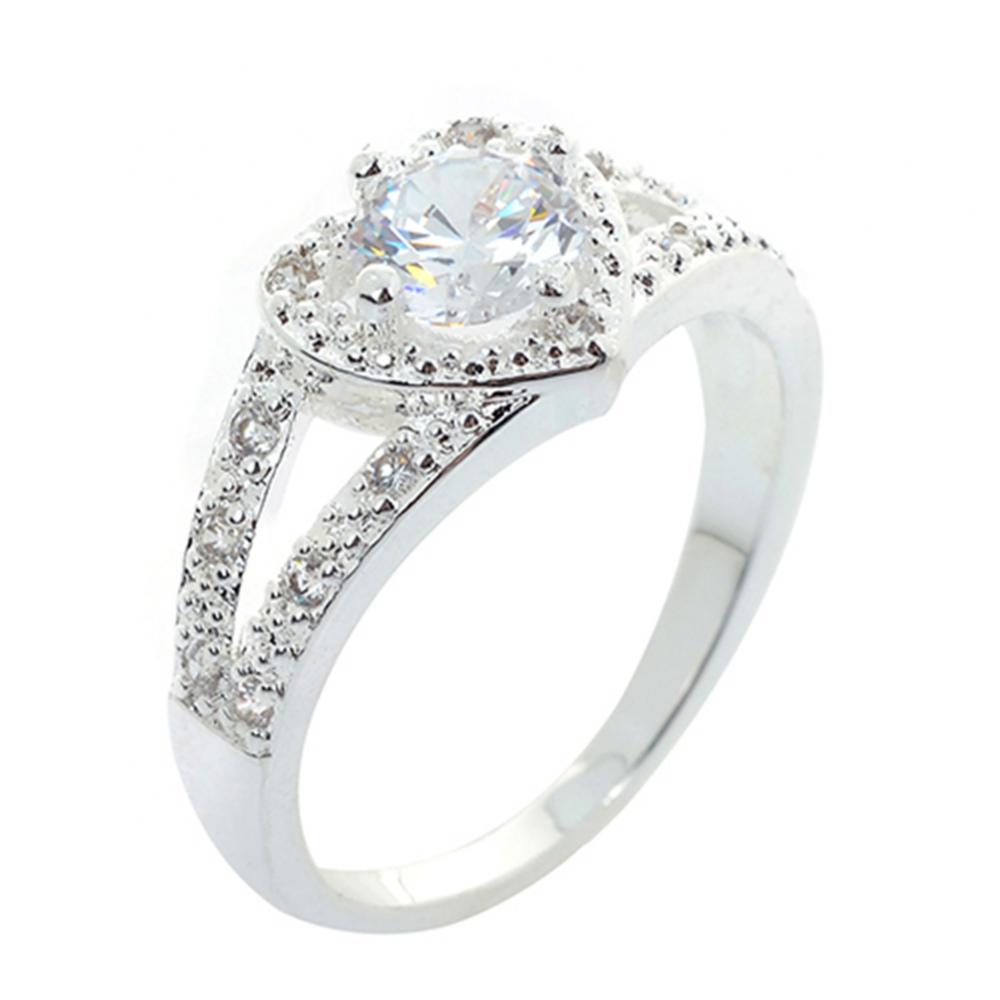 The Amour Crystal Love Heart Ring in 925 Sterling Silver