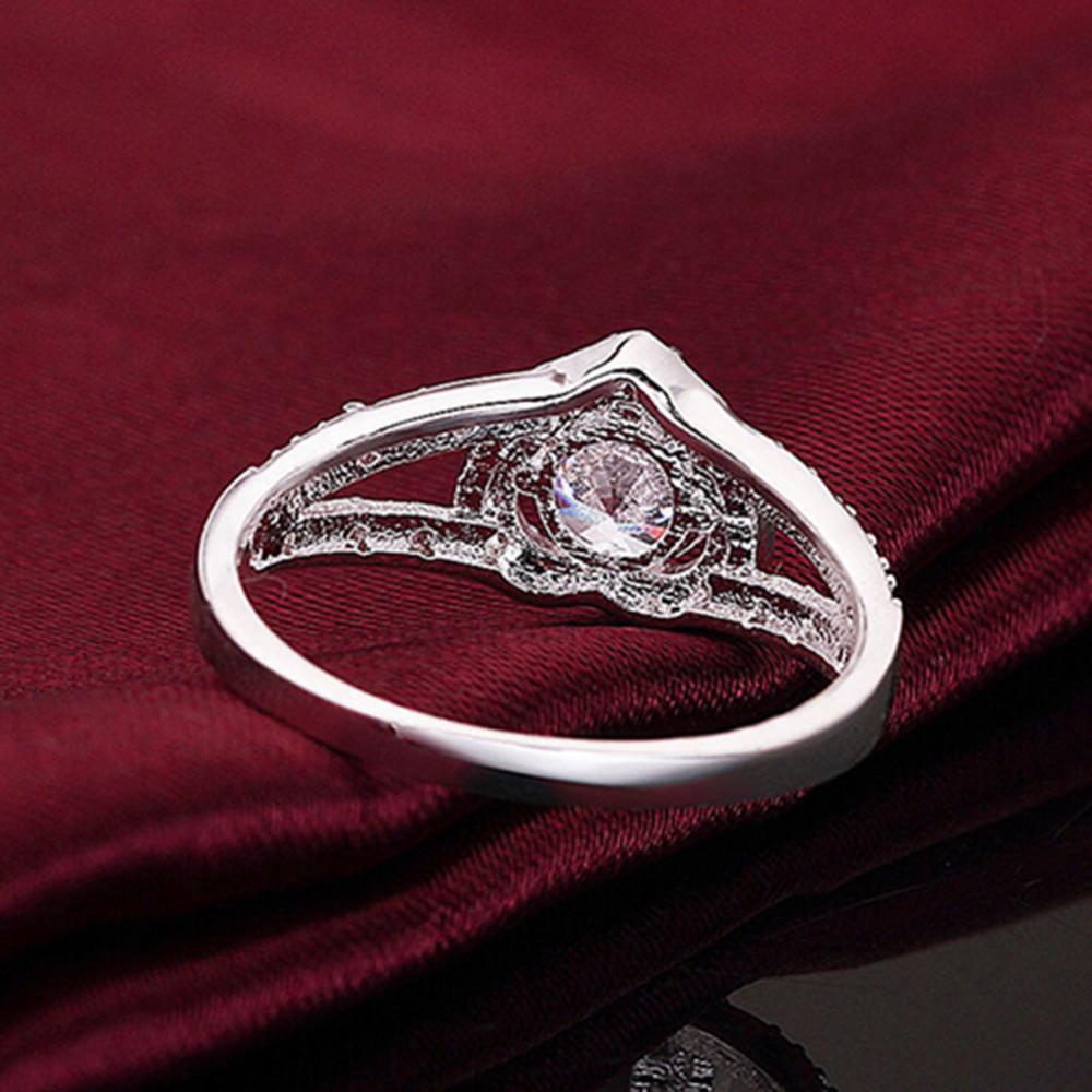 The Amour Crystal Love Heart Ring in 925 Sterling Silver