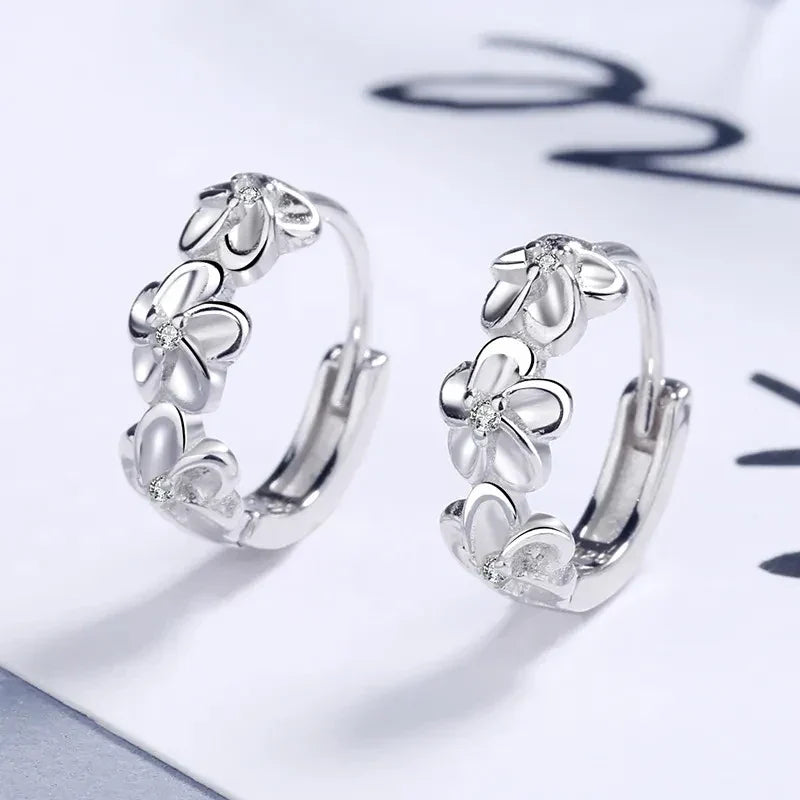 The Daisy Zirconia Flower Stud Earrings in 925 Sterling Silver
