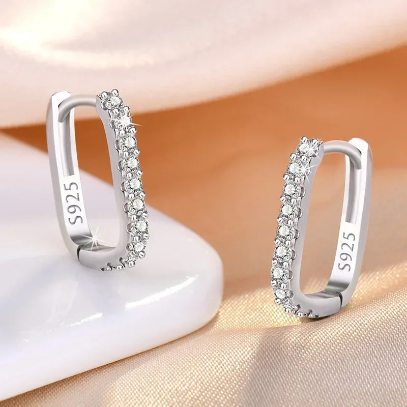 The Luxe Zircon Hoop Earrings in 925 Sterling Silver