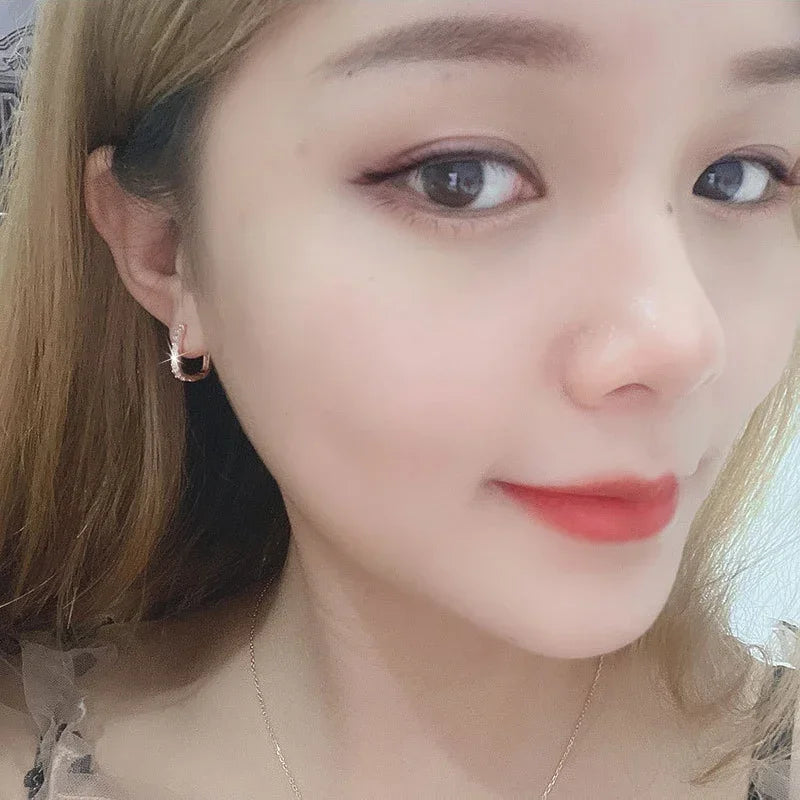 The Luxe Zircon Hoop Earrings in 925 Sterling Silver