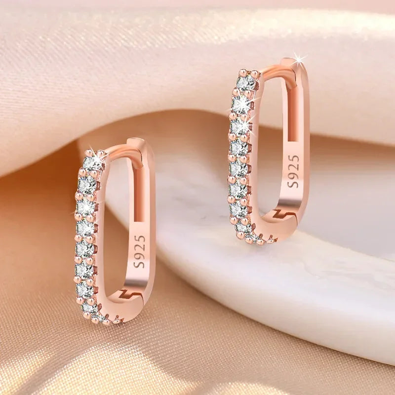 The Luxe Zircon Hoop Earrings in 925 Sterling Silver